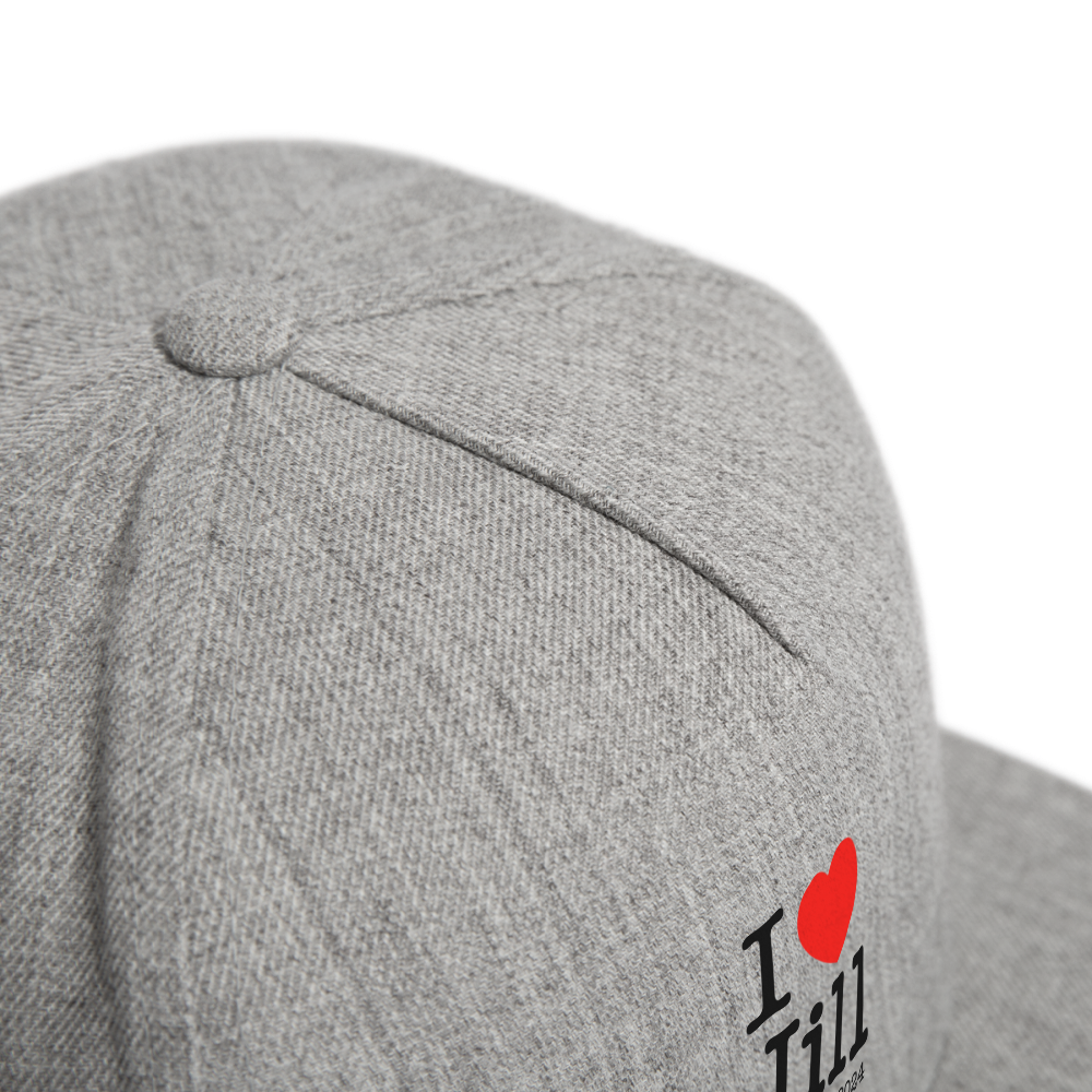 i Love Jill Printed Snapback Baseball Cap - heather gray