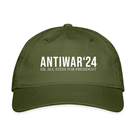 Jill Stein Antiwar '24 Organic Baseball Cap - olive green